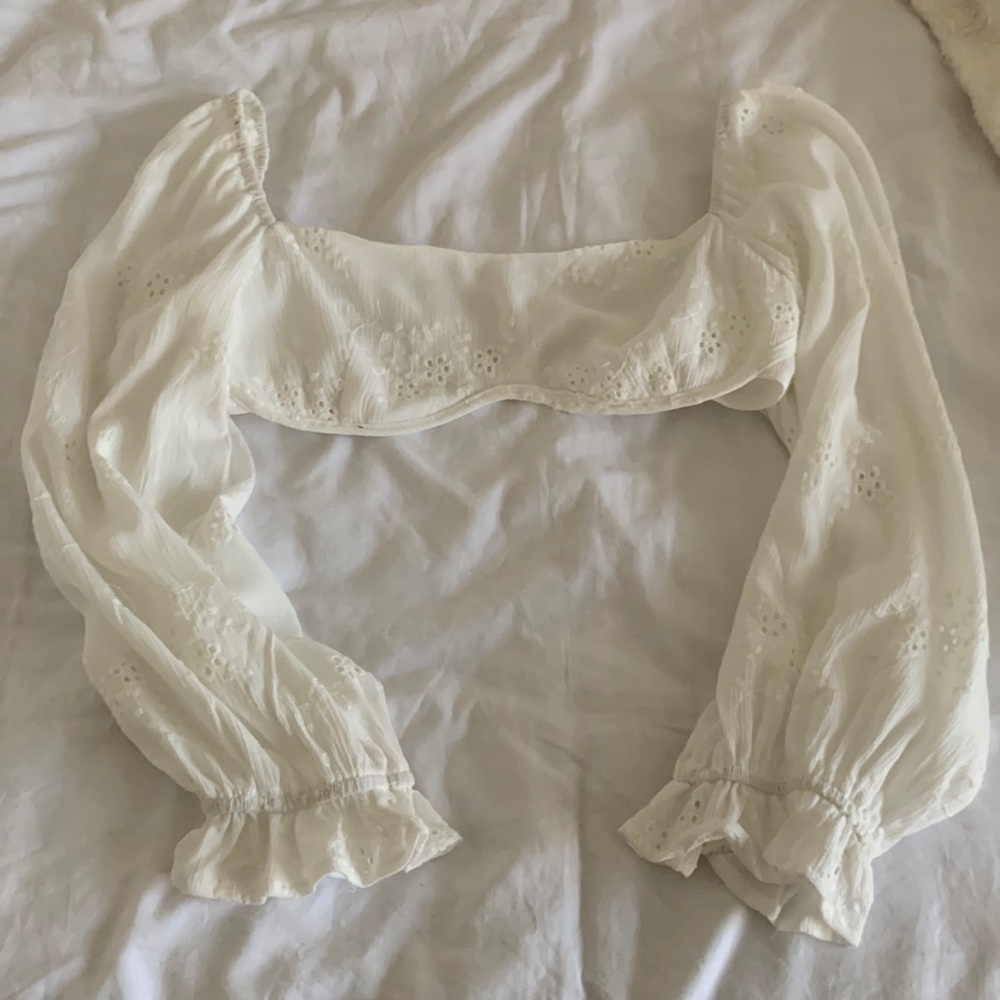 White eyelet bra top